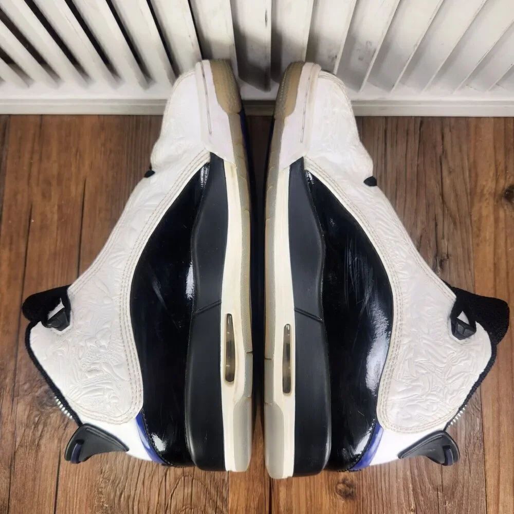 Womens 7 (5.5Y) Nike Air Jordan Dub Zero White Concord Embossed Basketball Shoes - Picture 5 of 10